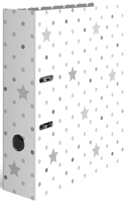 Produktbild von Motivordner A4 70mm Stars weiß mit grauen Sternen Packung mit 10 Stück