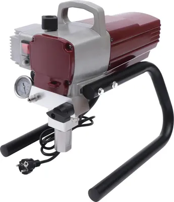 Obrázok produktu pre Bezvzduchové striekacie zariadenie na farby – Elektrická striekacia pištoľ na steny – 1800 W – Vysoký tlak – Výkon 1,8 l/min – Vnútorné/vonkajšie použitie – CE – Červená farba