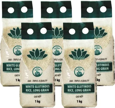 Produktbild von [ 5x 1 kg ] RICEFIELD Weißer Klebreis / Klebe Reis / Klebereis / White Glutinous Rice