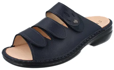 Produktbild von FINN COMFORT Kos Damen Pantolette dunkelblau genarbtes Glattleder - Größe: 40