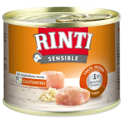 Obrázok produktu pre RINTI Sensible, Dospelý, Akékoľvek plemeno, Kuracie mäso, ryža, 185 g, Neobsahuje sóju