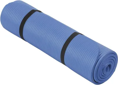 Zdjęcie produktu dla Mata do ćwiczeń - mata fitness i do jogi - komfortowe treningi - amortyzująca, miękka - 190x60 cm - niebieska