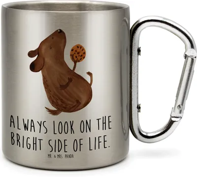 Produktbild von Mr. & Mrs. Panda Teetasse Hund Keks - Transparent - Geschenk, Sprüche, Thermobecher, thermotasse, Metallbecher, Edelstahl Trinkbecher, Optimist, Hundeleckerli, Leckerli