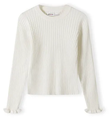 Minoti Pullover Weiß für Mädchen, Vorderansicht