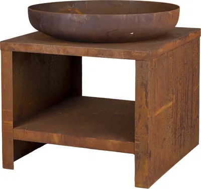 Produktbild von EsssCert Design Esschert Design Fire Bowl mit Holzaufbewahrung 62 cm Rost -Colored