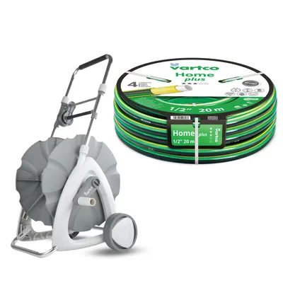 Produktbild von Gartenschlauchwagen 1/2" 45 m + Gartenschlauch Vartco Home Plus 1/2" 20 m Agaplast