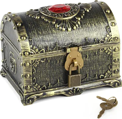 Produktbild von Plastik Schatztruhe mit Schloss und Schlüssel, 14 x 10 x 10,5 cm, für Piratenjagden