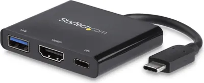 Produktbild von StarTech.com Multifunktionaler USB-C auf HDMI 4K-Adapter mit Netzteil und USB-A-Anschluss