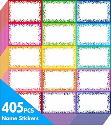 Produktbild von Bunte Namensschilder 405 Stück hochwertig