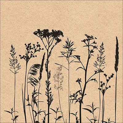 Produktbild von Servietten Papier 33x33cm 3-lagig mit Blumen & Gräser Motiv 20 Stück