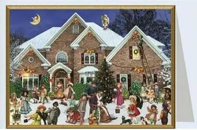 Produktbild von Mini-Adventskalender Karte im viktorianischen Haus-Design