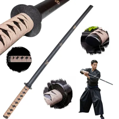 Image de Épée décorative en bois Bokken – Design Bushido – Objet d'entraînement et de décoration 100 cm 1807BS