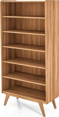 Produktbild von Bücherregal Jetro Kernbuche massiv 100x200x50 cm mit 6 Fächern und Holzbeinen