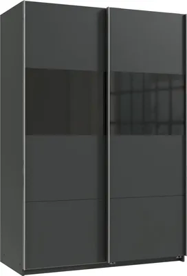 Produktbild von Schwebetürenschrank Bramfeld Kleiderschrank 135 cm graphit schwarzglas 18904