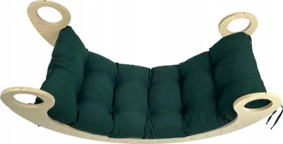 Produktbild von Dekokissen für Kinderwippe, flaschengrün, 100 x 45 x 8 cm, Kissen für eine Kinderschaukel Montessori, Ein weiches Kissen für eine Babyschaukel