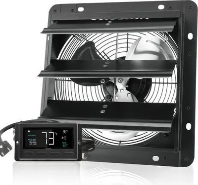 Obrázek produktu pro Odsávací nástěnný ventilátor 254 mm s dálkovým ovládáním - montáž na stěnu EC - energeticky úsporný ventilátor do kuchyně a koupelny