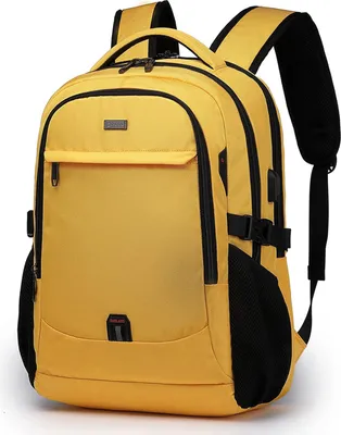 Produktbild von MODFU Laptoprucksack Laptop Rucksack Wasserbeständig Laptoptasche für 18 zoll Laptop mit USB-Anschluss, Anti-Diebstahl, Backpack mit Laptopfach,Gelb