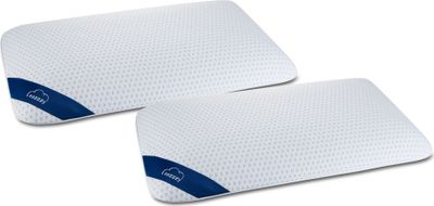 Genius eazzzy Schaumkissen 40x80 cm (Doppel-Set) Höhe 10cm - Nackenstützkissen mit 2 Härtegraden + kühlender Gelschaum; A82128