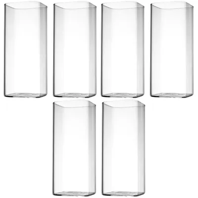 Produktbild von Omgoods – Set mit 6 Trinkgläsern – 400 ml – Borosilikatglas – Eckenförmige Gläser – Klare Gläser – Temperaturbeständig