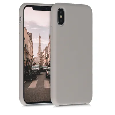 Produktbild von kwmobile Hülle kompatibel mit Apple iPhone X Hülle - Silikon Handy Case - Handyhülle weiche Oberfläche - kabelloses Laden - Taupe