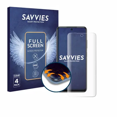 Produktbild von 4x Savvies Fullscreen Schutzfolie für Xiaomi Redmi Note 10 5G Displayschutz Folie Fullcover Klar Transparent