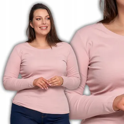 Zdjęcie produktu dla Moraj | Bluzka damska – beżowa – bawełna – długi rękaw – dopasowana, rozmiar 3XL