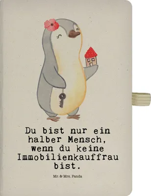 Produktbild von Mr. & Mrs. Panda notizbuch Immobilienkauffrau Herz - Transparent - Geschenk, Ausbildung, Kladde, Journal, Reisetagebuch, Lustig, Spruch, Tagebuch, Witzig, A5