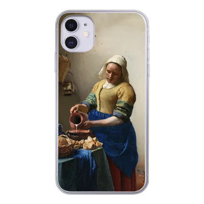 Produktbild von MuchoWow® Handyhülle Schutzhülle Hülle für iPhone 11 Das Milchmädchen - Vermeer - Alte Meister Silikon Softcase Handy Hülle - Handytasche