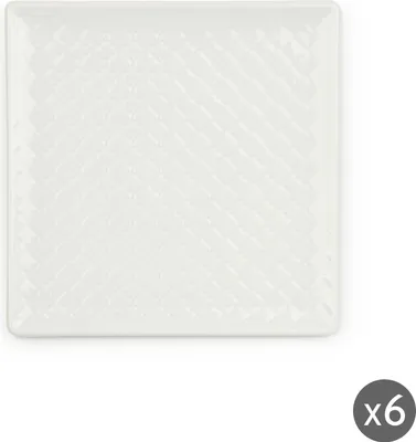 Produktbild von Excelsa Set Von 6 Tellern Antalya Keramik 20X5X1,5X20,5 Cm Weiß