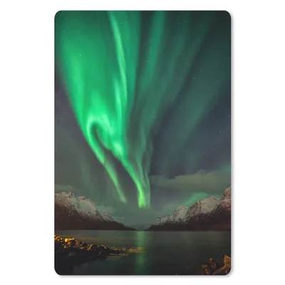Produktbild von MuchoWow® Mauspad Mousepad Nordlichter - Grün - Fjord 18x27 cm - Mousepads - Maus Mat - Pad - Mausunterlage