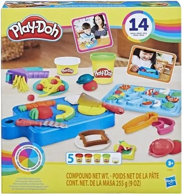 Produktbild von Play-Doh Knete Set Kleiner Koch, 14 Küchenzubehörteile, 5 Farben Play-Doh, Vorschulspielzeug