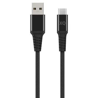 Produktbild von USB-A auf USB-C 3.0 Kabel Baumwolle Braided 2m Schwarz