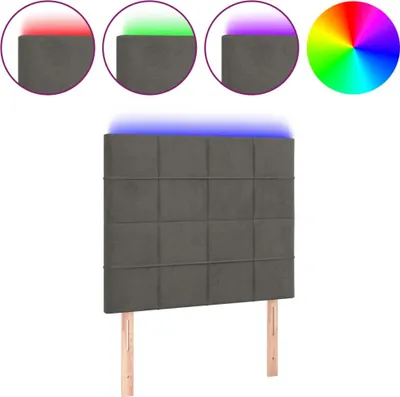 Produktbild von vidaXL LED Kopfteil Dunkelgrau 80x5x118/128 cm Samt