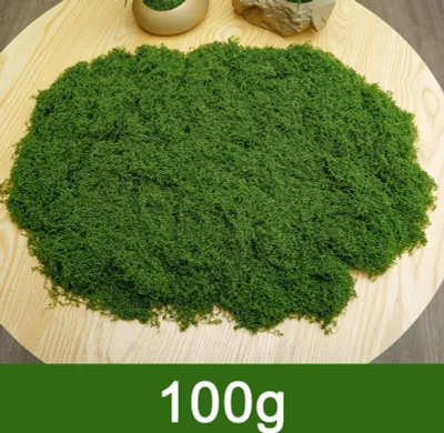 Produktbild von 100g Kunstmoos, Basteln Künstliches Moos Deko, Dekomoos Bastelmoos für Wand Krippe Aquarium Krippe Modellbau(Dunkelgrün)
