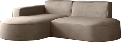 Productafbeelding van Kaiser Möbel Sofa, L-vormig model Modena, modern en comfortabel, met stoffering Salvador, links, donkerbeige