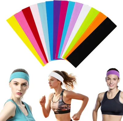 Imagen del producto de Bandas para el pelo de yoga, elásticas, 14 unidades, de colores variados, para deportes y fitness