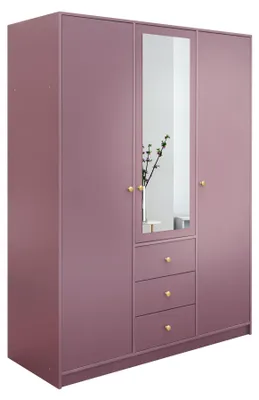 Produktbild von Masseno Drehtürenschrank GALIO 149/200/57,5 cm 3-türig mit Spiegel Violett