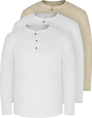 Produktbild von normani 3er Set Herren Langarm Shirts aus Baumwolle