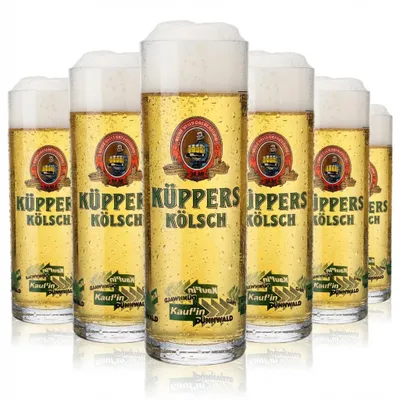 Produktbild von 6x Küppers Kölsch Bier Glas 0,2l Kölschglas/Stange "Rittersitz Haus Haack"