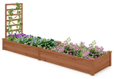 Produktbild von Hochbeet mit Spalier, Tannenholz, 235 x 63 x 102 cm
