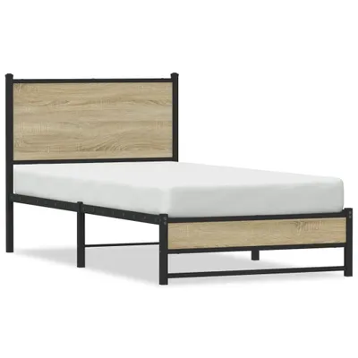 Productafbeelding van vidaXL Metalen bed zonder matras, Sonoma-eikenhout, 90x200 cm