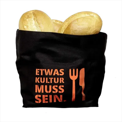 Brotkorb aus 100% Baumwolle, 16x16x13 cm, schwarz