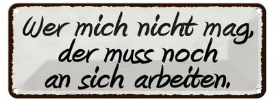 Produktbild von Blechschild Spruch 27x10cm wer mich nicht mag der muss noch Dekoration