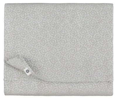 Jacquard Damast Tafelkleed 147x250 cm, 100% Leinen, Hellblau/Beige