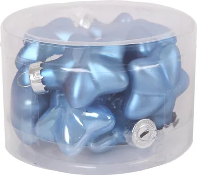 Produktbild von TrendLine Weihnachtskugeln aus Glas Sterne Ø 4 cm sky blue 12 Stück