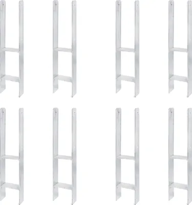 Produktbild von Alberts 8 x H-Pfostenträger, 121x600 mm, Materialstärke 6 mm, Tiefe 60 mm, feuerverzinkt