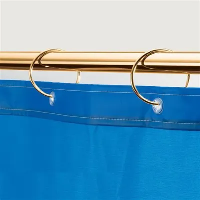 Zdjęcie produktu dla Pierścienie do zasłon prysznicowych Spirella 12 sztuk chrom Ringo małe - pasują do wszystkich standardowych karniszy prysznicowych Gold