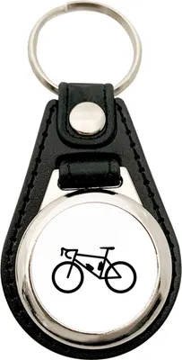 Produktbild von Huuraa Schlüsselanhänger Bike Fahrrad Metall mit Kunstleder Schlüsselring Einkaufswagenchip Geschenkidee