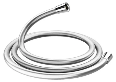 Immagine prodotto di Tubo flessibile per doccia, 2 metri, silicone, argento cromato, attacco G1/2, con protezione contro torsioni e pieghe