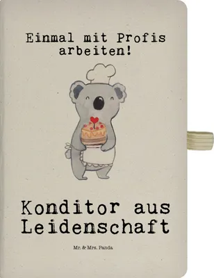 Produktbild von Mr. & Mrs. Panda Tagebuch Konditor Leidenschaft - Transparent - Geschenk, Notizbuch A5, Bäcker, Patissier, Journal, Kariert, Kladde, Spruch
